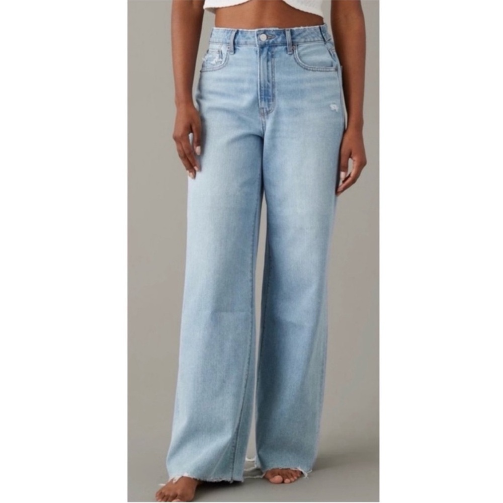 NWT Women’s American Eagle Super High-Rise Baggy Wide Leg Jeans Size 8 Short
